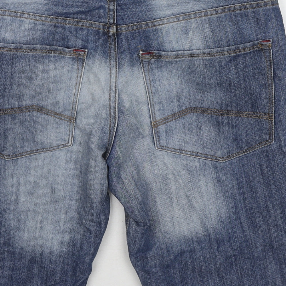 Denim & Co. Mens Blue Cotton Chino Shorts Size 32 in Regular Zip