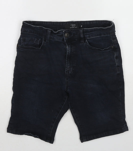 NEXT Mens Blue Cotton Chino Shorts Size 30 in Slim