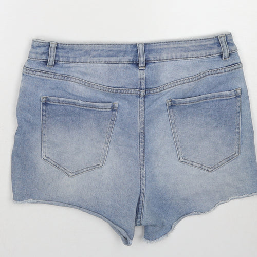 NEXT Womens Blue Cotton Hot Pants Shorts Size 12 Regular Zip