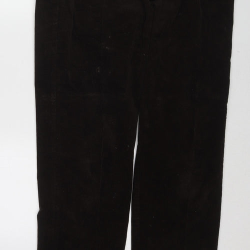 TU Mens Brown Cotton Trousers Size 38 in L34 in Regular Zip