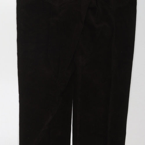 TU Mens Brown Cotton Trousers Size 38 in L34 in Regular Zip