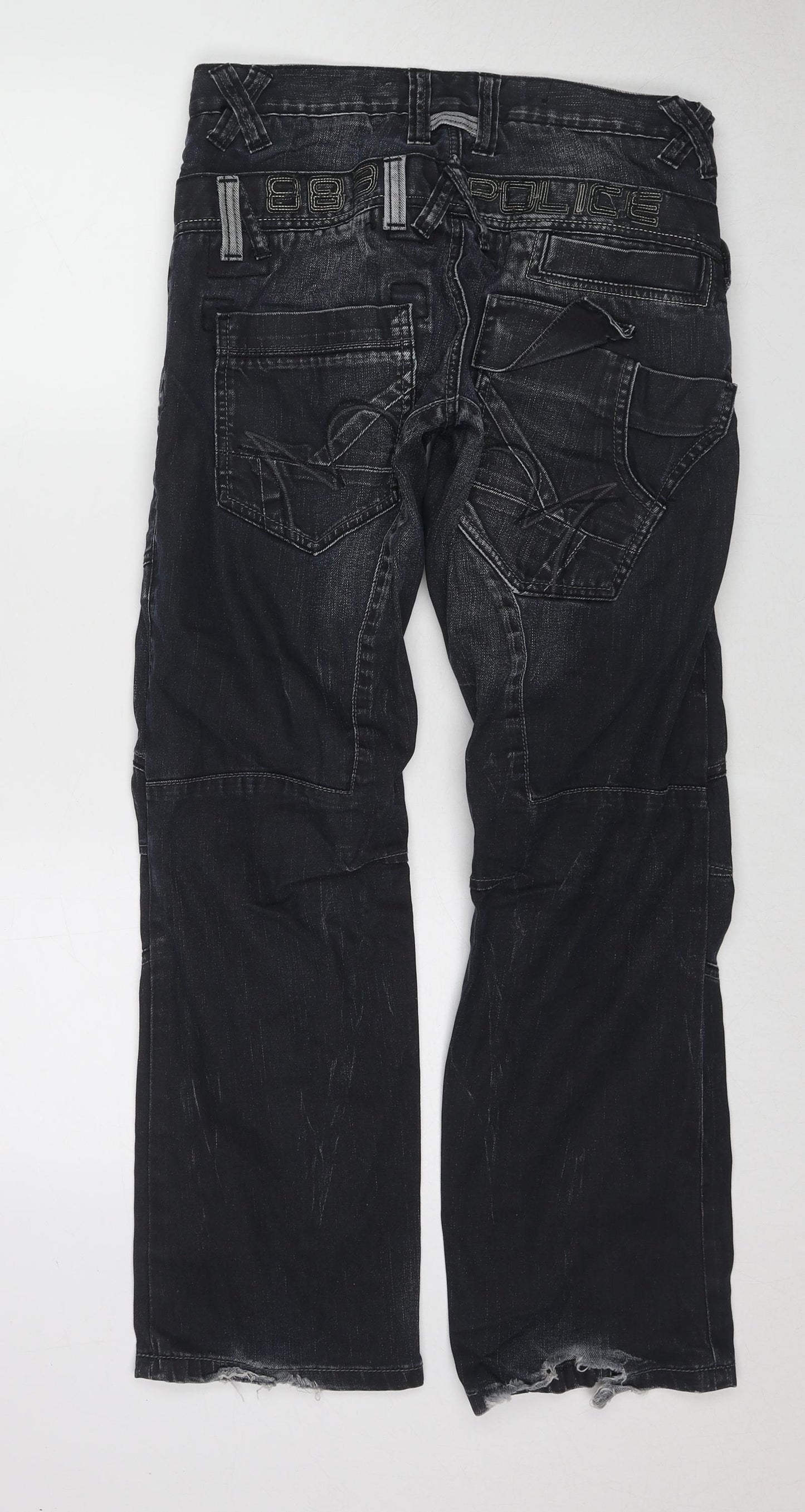 883 Police Mens Blue Cotton Bootcut Jeans Size 30 in L30 in Regular Zip