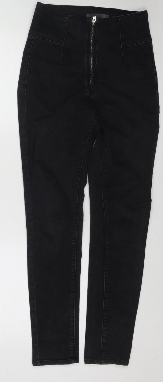 Vifille Womens Black Cotton Skinny Jeans Size S Regular Zip