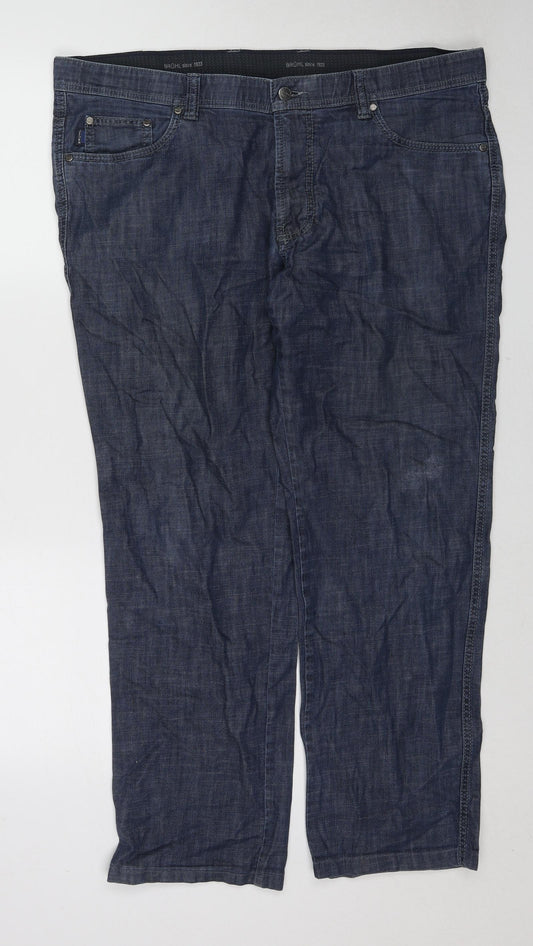 Bruhl Mens Blue Cotton Straight Jeans Size 40 in Regular Zip