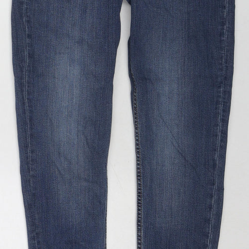 French Connection Womens Blue Cotton Skinny Jeans Size 12 Regular Zip