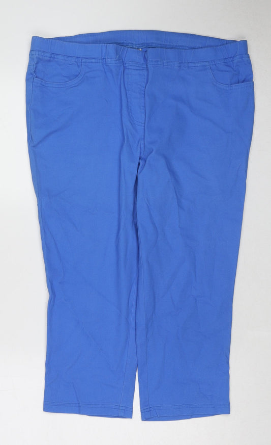 Damart Womens Blue Cotton Jegging Jeans Size 16 Regular Zip