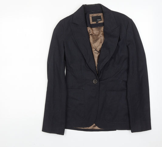 NEXT Womens Blue Polyester Jacket Suit Jacket Size 8