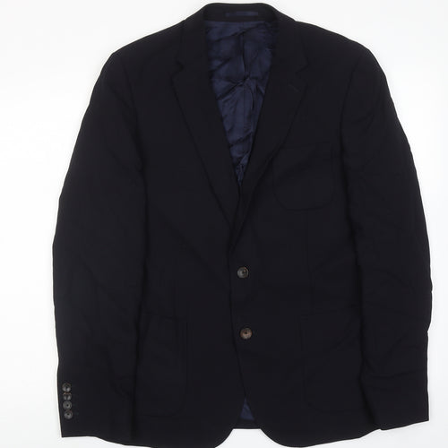 Reiss Mens Blue Cotton Jacket Suit Jacket Size 40 Regular