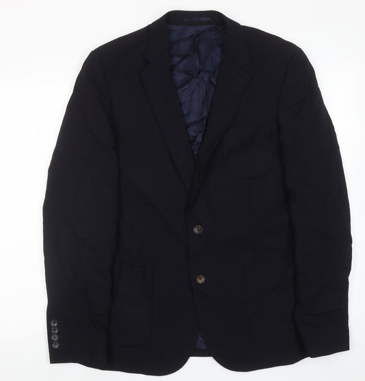 Reiss Mens Blue Cotton Jacket Suit Jacket Size 40 Regular