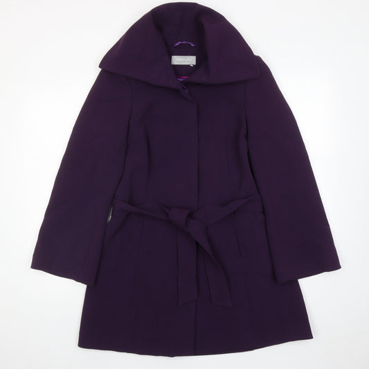 Sophie Gray Womens Purple Overcoat Coat Size 10 Button