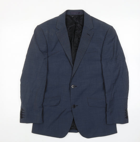 Ben Sherman Mens Blue Polyester Jacket Suit Jacket Size 36 Regular