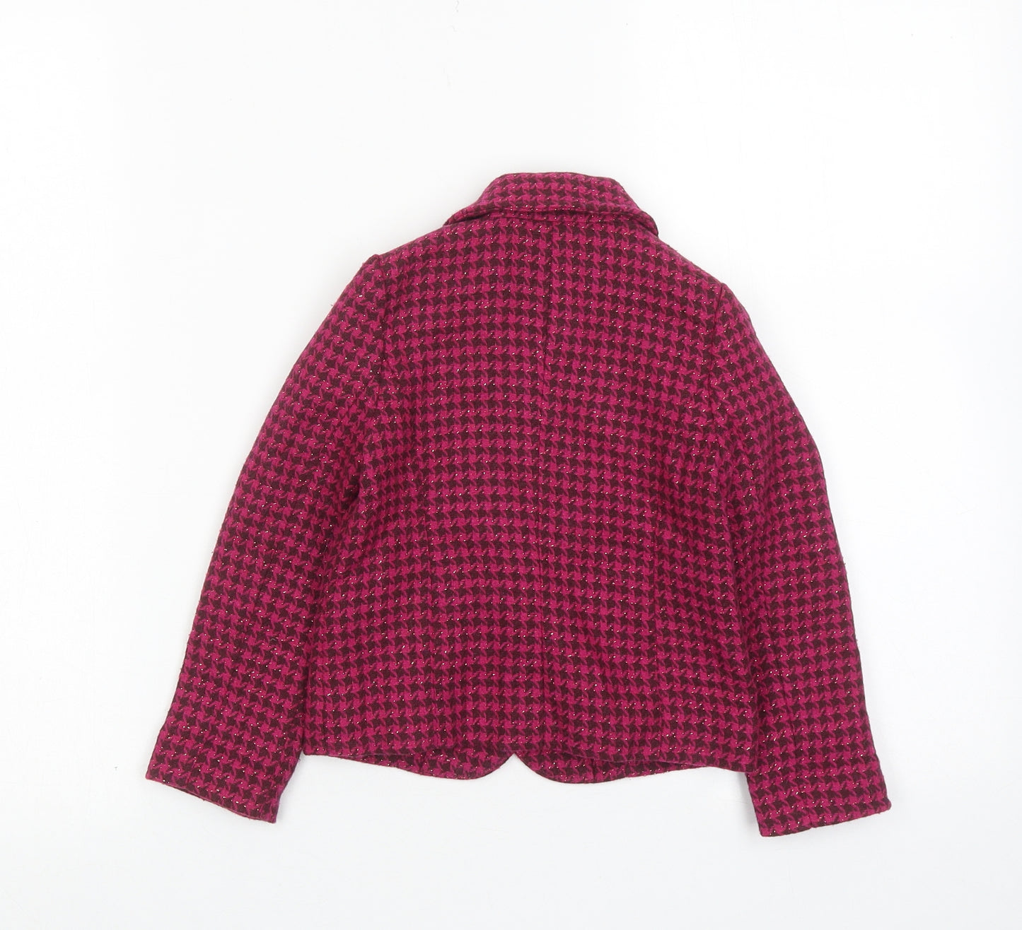 Monsoon Girls Pink Geometric Jacket Blazer Size 3-4 Years Button