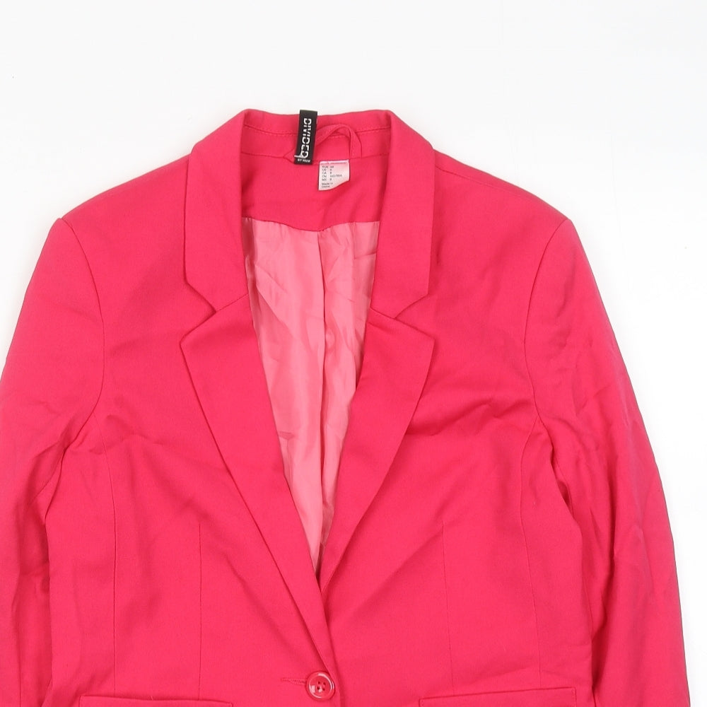 H&M Womens Pink Jacket Blazer Size 12 Button