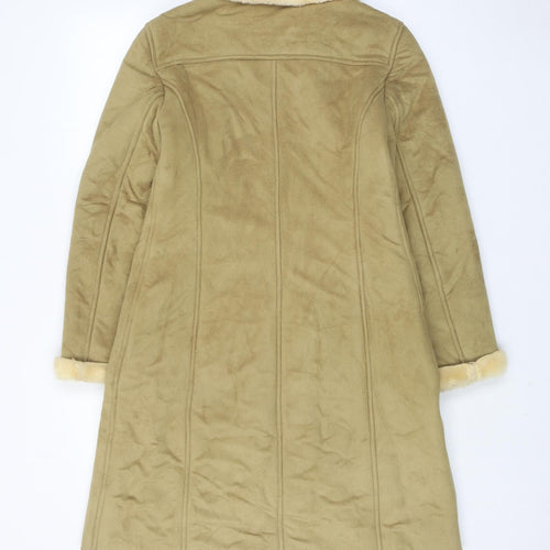 United Colors of Benetton Womens Green Overcoat Coat Size S Zip