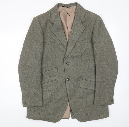 Harris Meyers Mens Green Polyester Jacket Blazer Size 38 Regular