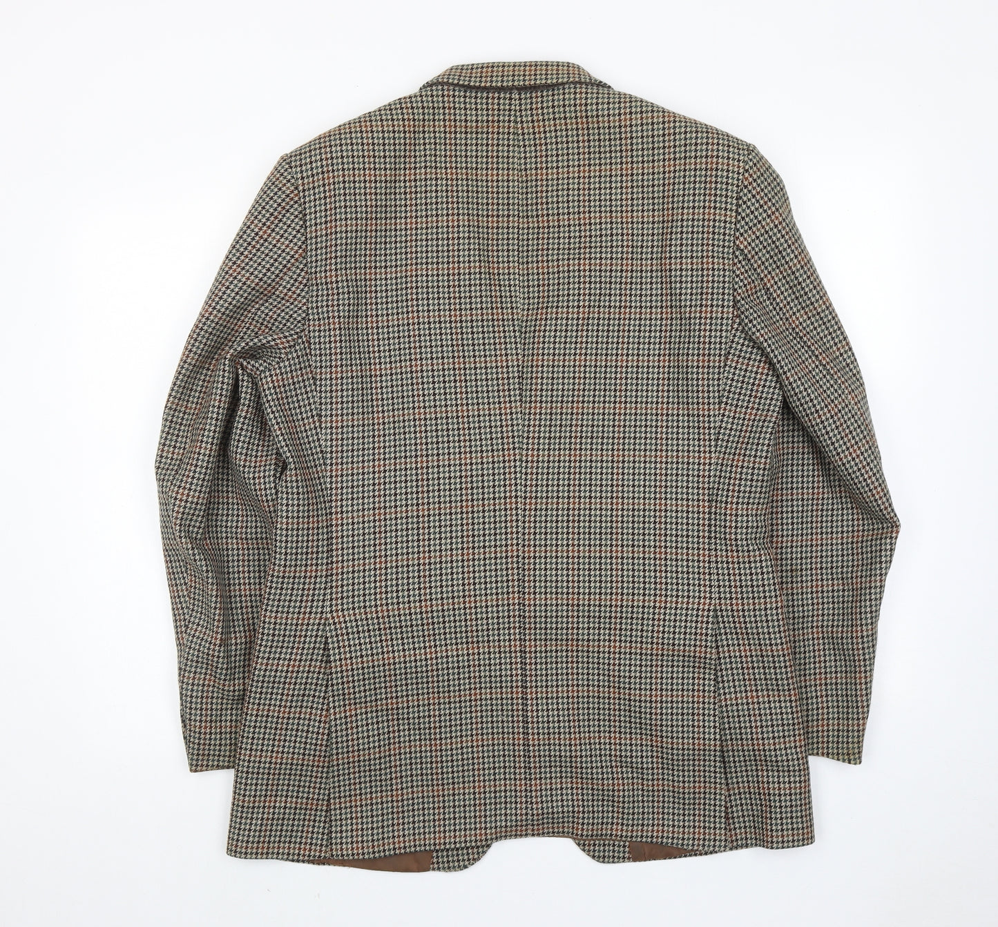 St.Michael Mens Brown Geometric Wool Jacket Blazer Size 40 Regular