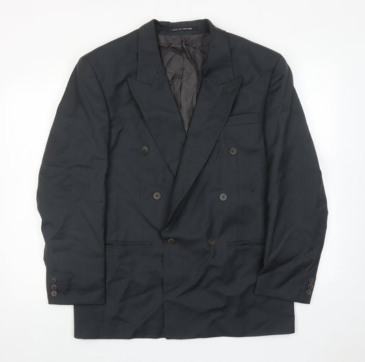 Designer Collection Mens Grey Wool Jacket Suit Jacket Size 40 Regular