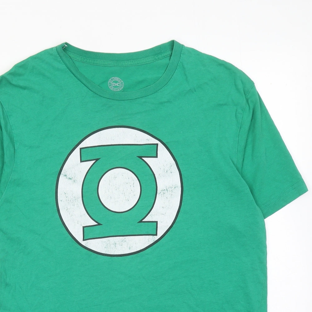 DC Comics Mens Green Cotton T-Shirt Size M Round Neck - Green Lantern