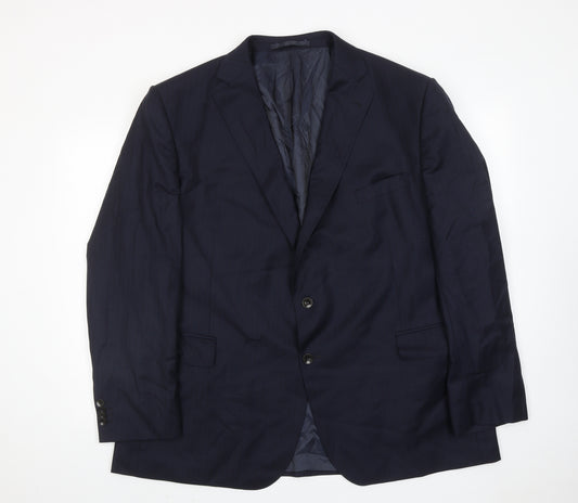 Marks and Spencer Mens Blue Wool Jacket Suit Jacket Size 48 Regular