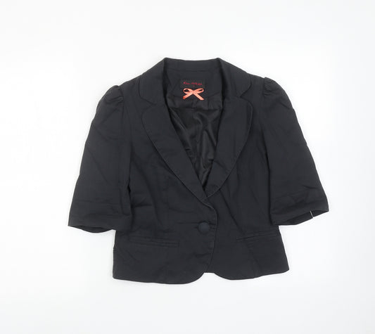 Miss Selfridge Womens Black Jacket Blazer Size 12 Button
