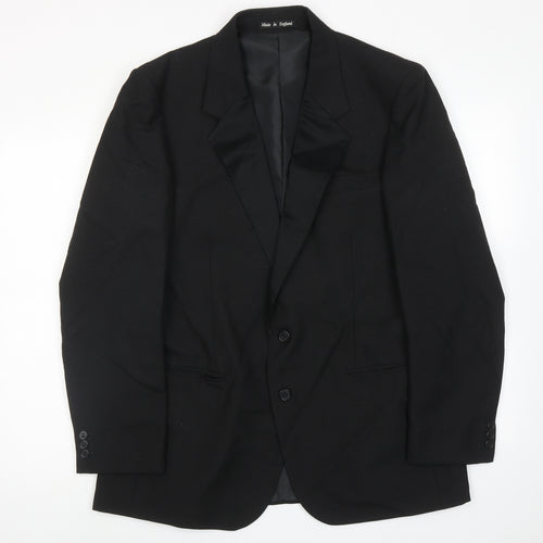 Halbarry England Mens Black Wool Tuxedo Suit Jacket Size 42 Regular