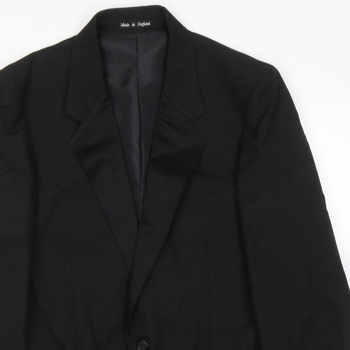 Halbarry England Mens Black Wool Tuxedo Suit Jacket Size 42 Regular
