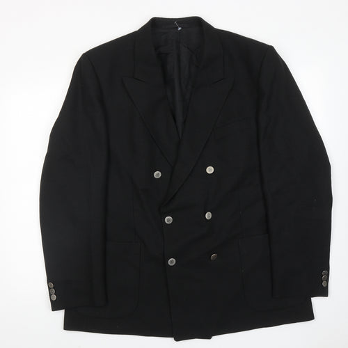 Ritex Mens Black Wool Jacket Blazer Size 44 Regular