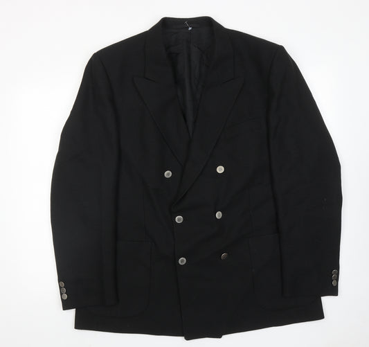 Ritex Mens Black Wool Jacket Blazer Size 44 Regular