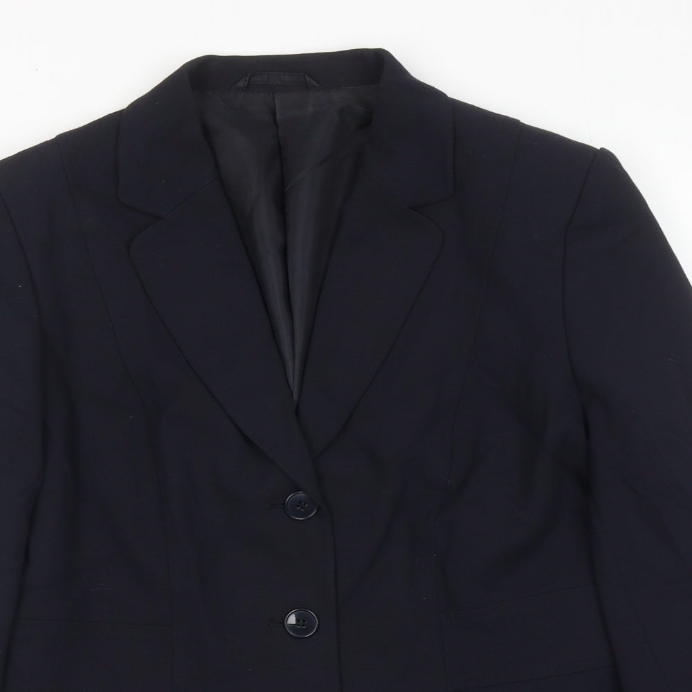 NEXT Womens Blue Polyester Jacket Suit Jacket Size 14