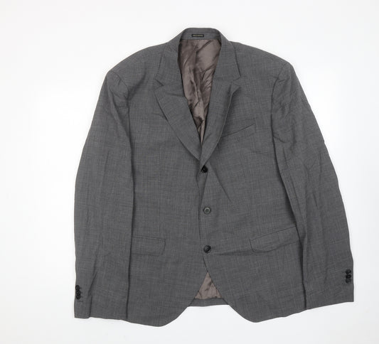 Mossimo Mens Grey Wool Jacket Suit Jacket Size 46 Regular
