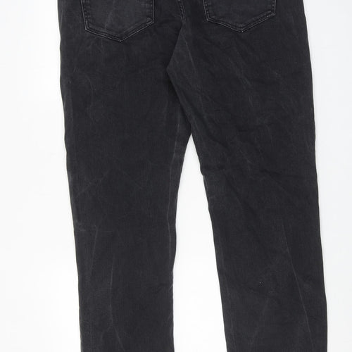 H&M Mens Black Cotton Straight Jeans Size 36 in Regular Zip