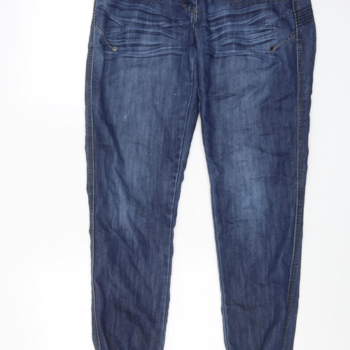 Crafted Womens Blue Cotton Tapered Jeans Size 34 in Regular Zip