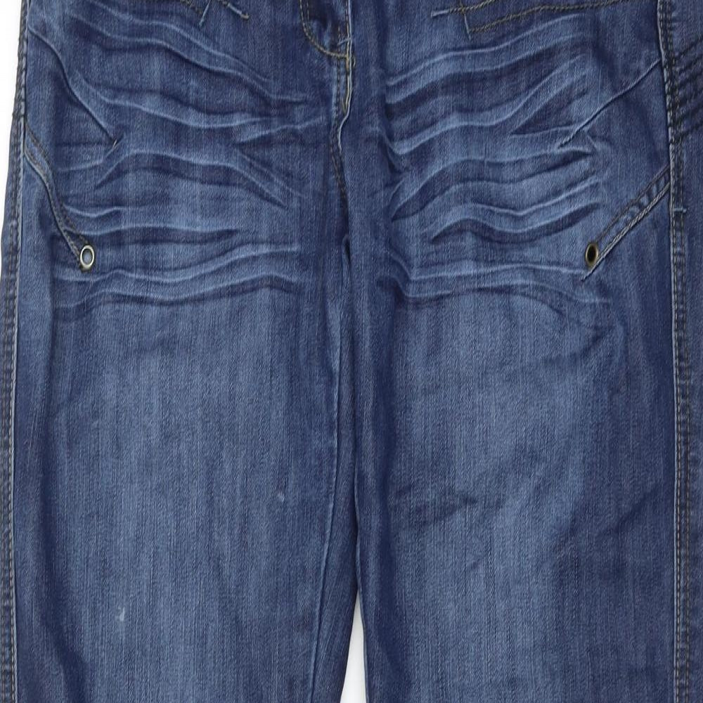 Crafted Womens Blue Cotton Tapered Jeans Size 34 in Regular Zip