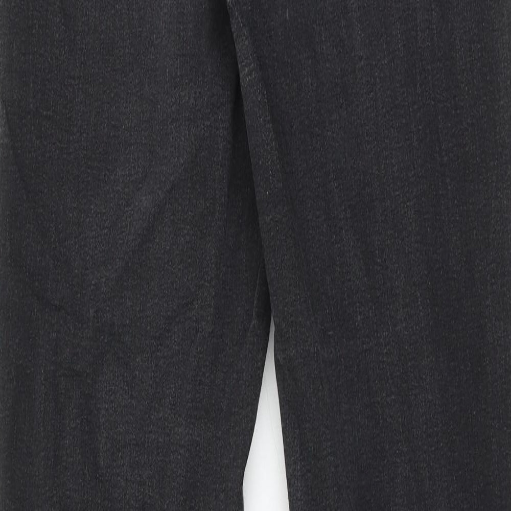 Marks and Spencer Womens Grey Cotton Straight Jeans Size 10 Regular Zip