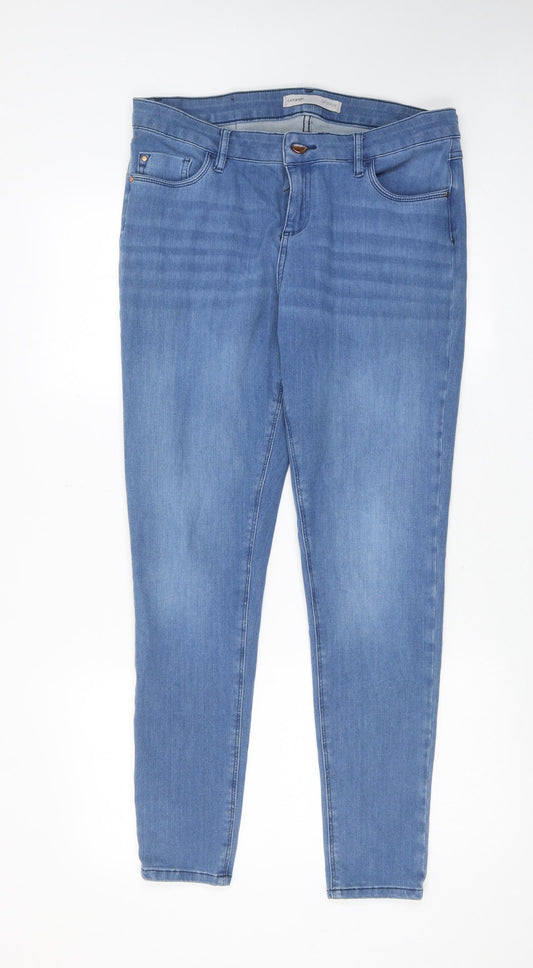 George Womens Blue Cotton Skinny Jeans Size 16 Regular Zip