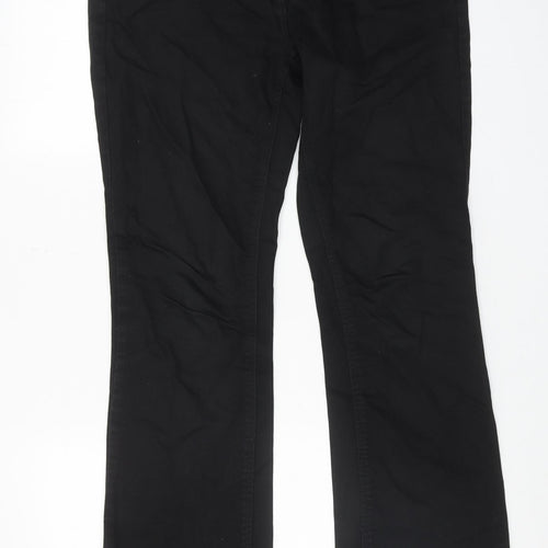 NEXT Womens Black Cotton Bootcut Jeans Size 12 Regular Zip