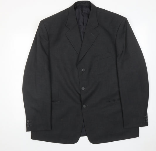 Savanti Mens Black Polyester Jacket Suit Jacket Size 46 Regular