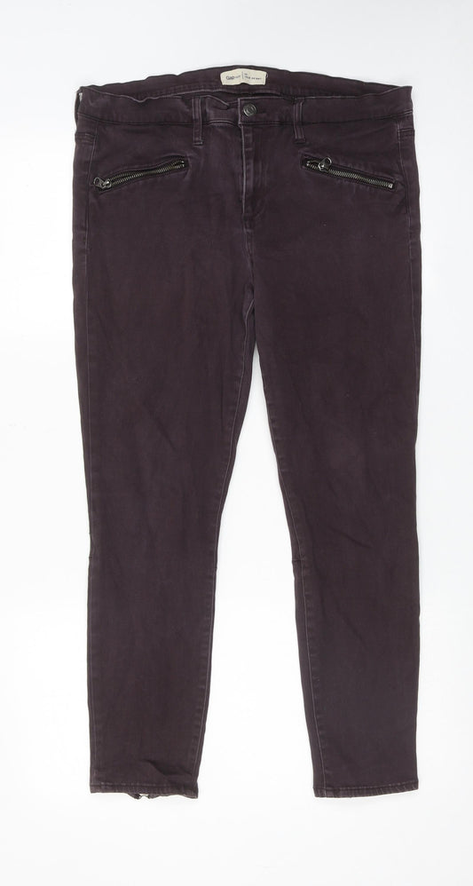 Gap Womens Purple Cotton Skinny Jeans Size 32 in Regular Zip