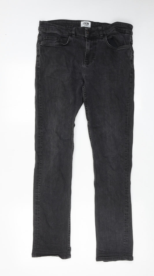 Loom Denim Womens Black Cotton Skinny Jeans Size 32 in L32 in Regular Zip
