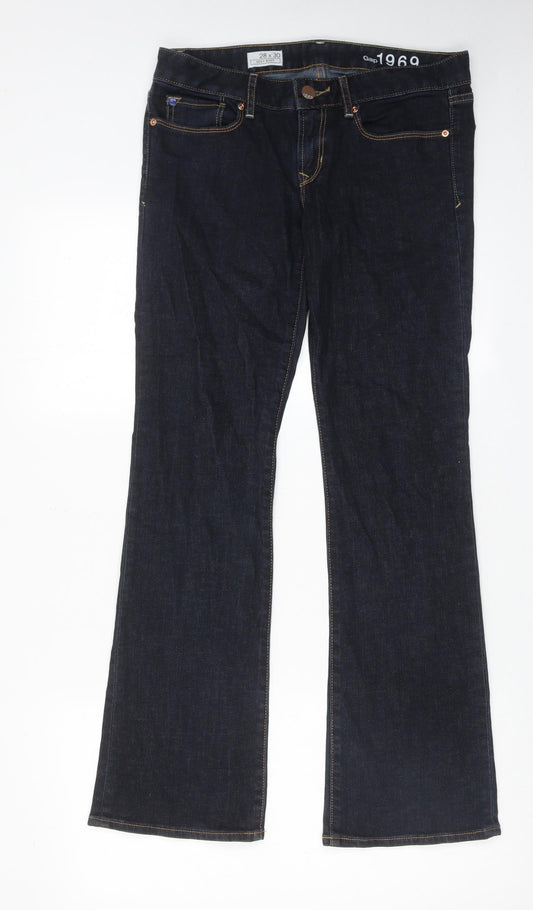 Gap Womens Blue Cotton Bootcut Jeans Size 28 in L30 in Regular Zip