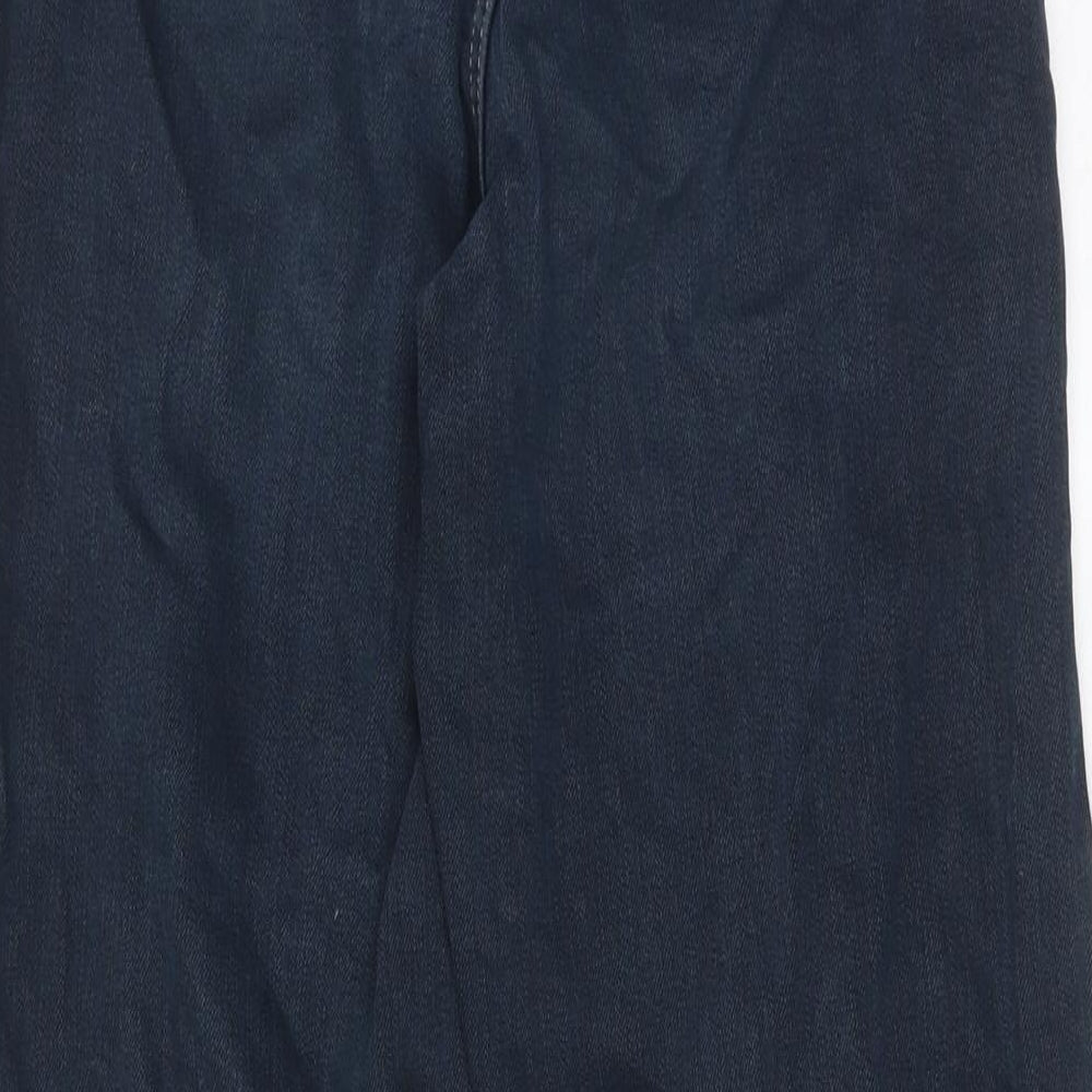 Marks and Spencer Womens Blue Cotton Tapered Jeans Size 8 Regular Zip
