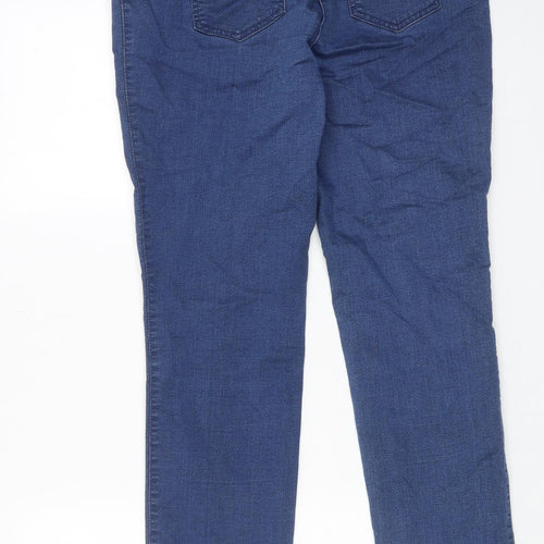 Toni Womens Blue Cotton Skinny Jeans Size 34 in Relaxed Zip