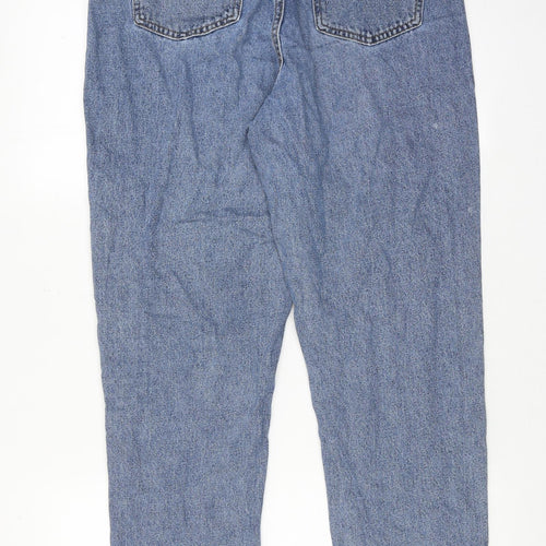 Denim & Co. Womens Blue Cotton Tapered Jeans Size 12 Regular Zip - Frayed Hem