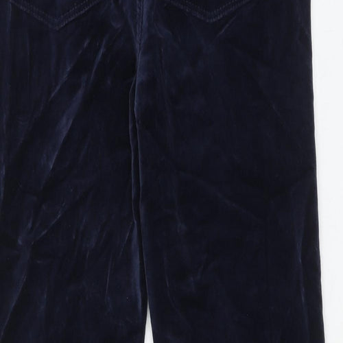 Marks and Spencer Womens Blue Cotton Trousers Size 8 Regular Zip
