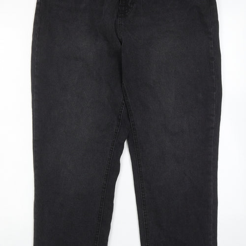 Don't think twice Womens Black Cotton Straight Jeans Size 12 Regular Zip