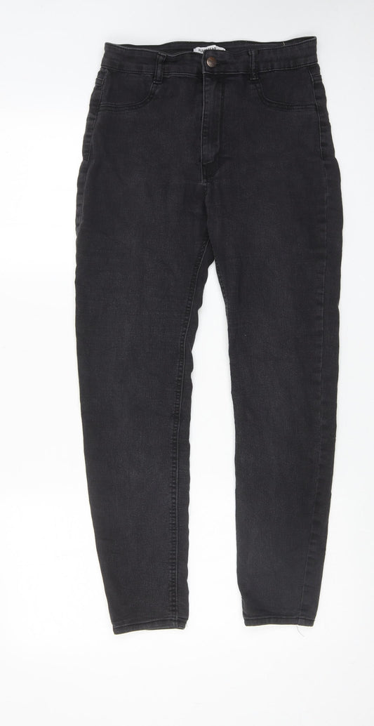 Pull&Bear Womens Black Cotton Skinny Jeans Size 30 in Regular Zip
