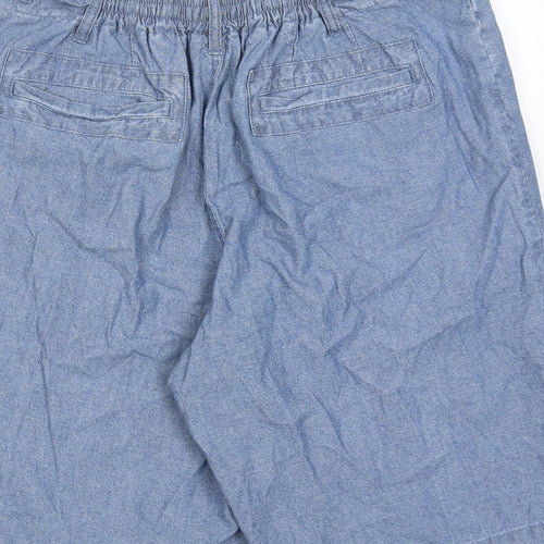 Cotton Traders Mens Blue Cotton Bermuda Shorts Size M Regular Zip