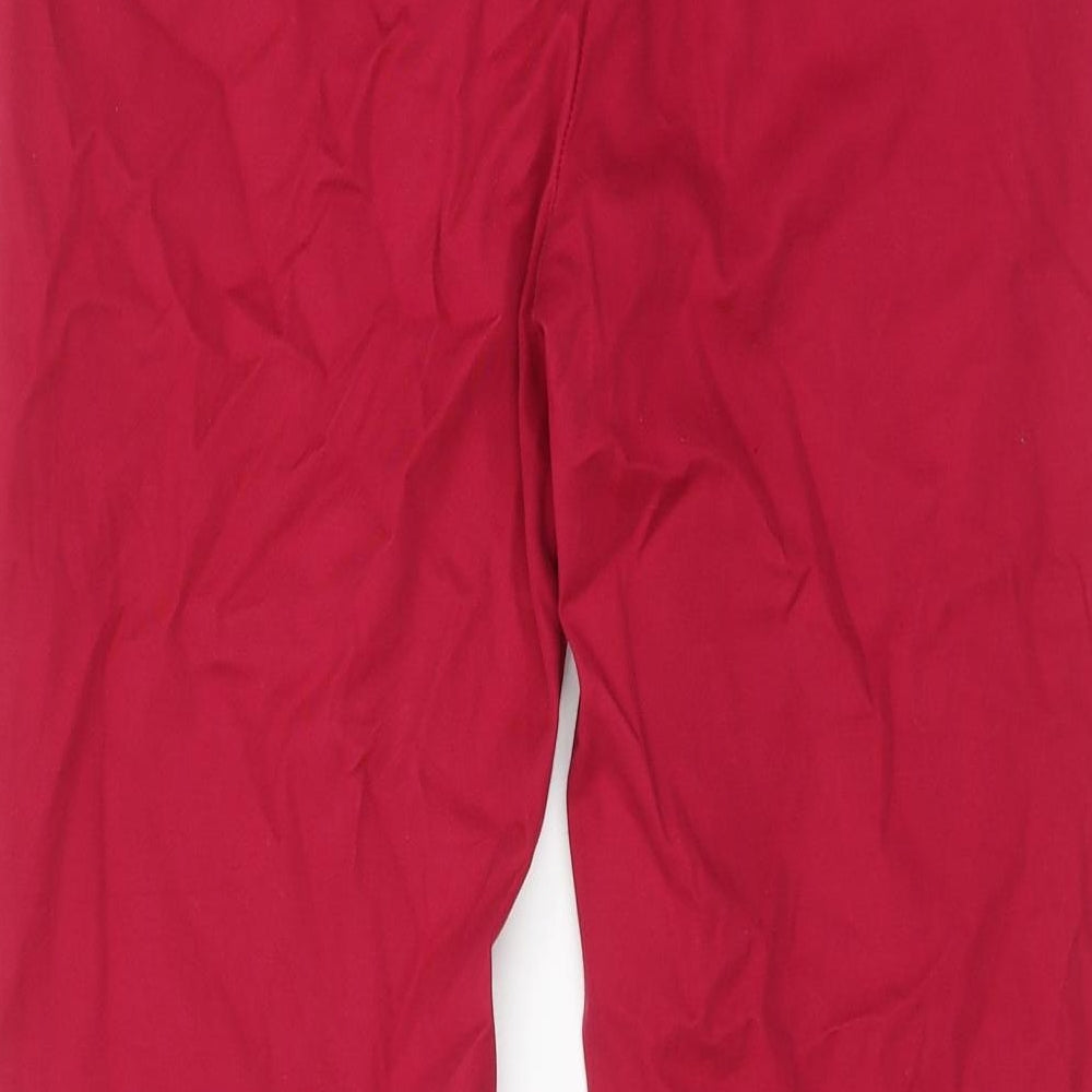 NEXT Womens Pink Cotton Chino Trousers Size 10 Regular Hook & Eye