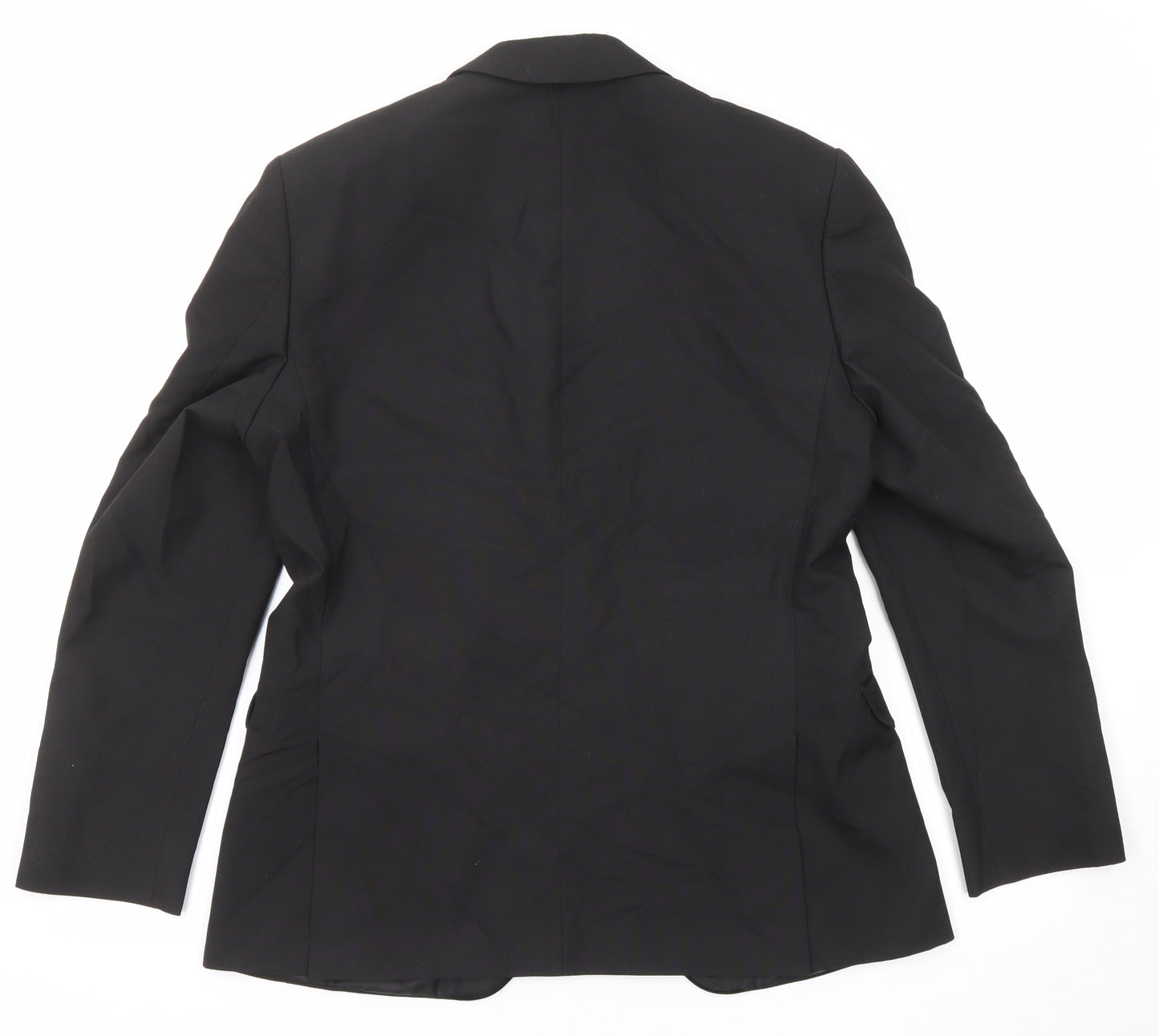 Ocassions Mens Black Polyester Tuxedo Suit Jacket Size 38 Regular