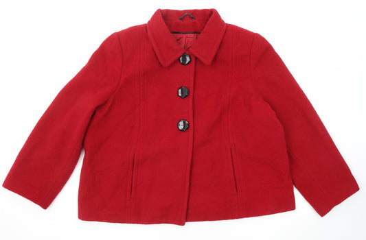 Bonmarché Womens Red Jacket Size 22 Snap
